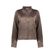 Geisha Metallisk Koppar Blus Brown, Dam