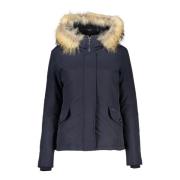 Woolrich Blå Huva Jacka med Avtagbar Päls Blue, Herr