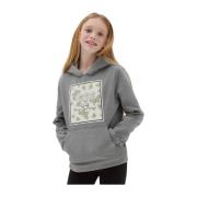 Vans Logo Hoodie - Tryckt, Grå, Huva Gray, Dam