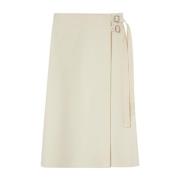 Jil Sander Beige Ullblandning Wrap Kjol Beige, Dam