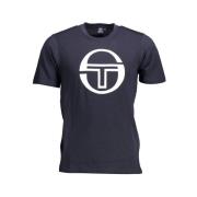 Sergio Tacchini Blå Bomull Logo Print T-shirt Blue, Herr