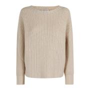 Ermanno Scervino Stilren Stickad Topp Beige, Dam