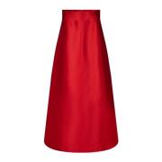 Dea Kudibal Flammande A-Linje Taffeta Kjol Red, Dam