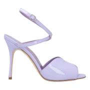 Manolo Blahnik Laeder sandaler Purple, Dam