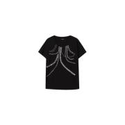 Twinset Broderad pärla T-shirt Black, Dam