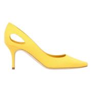 Manolo Blahnik Laeder klackskor Yellow, Dam