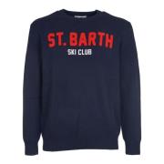 Saint Barth Blå Tröja med Patch Blue, Herr