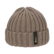 Borsalino Kashmir Ribbstickad Beanie Mössa Brown, Unisex