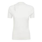 Diane Von Furstenberg Ivory Topp Komposition Viskos Nylon Kina White, ...