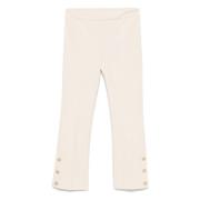 Twinset Slim byxor med ovala knappar White, Dam