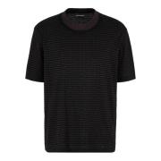 Emporio Armani Svart kortärmad Lyocell logot-shirt Black, Herr