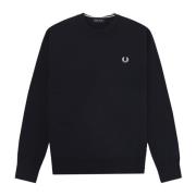 Fred Perry Marinblå Stilfull Stickad Tröja Blue, Herr