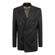 Golden Goose Double Breasted Blazer i ullgabardin Black, Herr