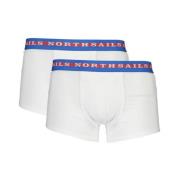 North Sails Bomull Boxershorts Bi-Pack Logo White, Herr