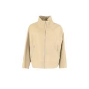 La Canadienne Beige Oversize Lamm Läder Väst Beige, Dam