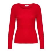 Saint Tropez Röd Stickad Pullover Tröja Red, Dam