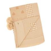 Liu Jo Beige Stole med Houndstooth och Hearts Beige, Dam