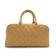 Chanel Vintage Pre-owned Tyg chanel-vskor Beige, Dam