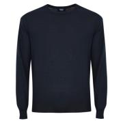 Fedeli Blå Cashmere Sidenstickad Tröja Blue, Herr