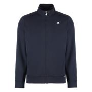 K-Way Bomullshoodie med frontlogo-patch Blue, Herr