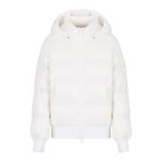 Armani Exchange Vit quiltad jacka med huva White, Dam