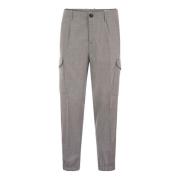 Brunello Cucinelli Dynamiska Virgin Wool Cargo Byxor med Botten Dragke...