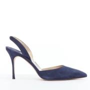 Manolo Blahnik Pre-owned Pre-owned Mocka klackskor Blue, Dam