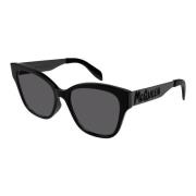 Alexander McQueen Black/Grey Sunglasses Black, Dam