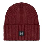 Dolly Noire Räfflad Bordeaux Beanie Mössa Red, Herr