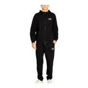 Emporio Armani EA7 Svart Dragkedja Hoodie Klänning Set Black, Herr