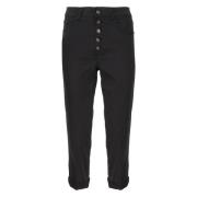 Dondup Svarta Loose Fit Jeans Ankellängd Black, Dam