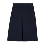 Ami Paris Navy Blue Loose Shorts med Panel Blue, Dam