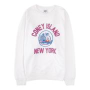 Wild Donkey Vintage Coney Crew Sweatshirt White, Herr