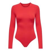 Only Långärmad bodysuit Red, Dam