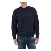 Replay Logosweatshirt Blue, Herr