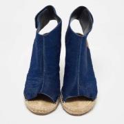 Celine Vintage Pre-owned Tyg sandaler Blue, Dam