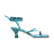 Paris Texas Blå Lace-Up Sandal Blue, Dam