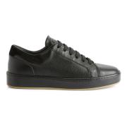 Giuseppe Zanotti Svarta avslappnade lädersneakers Black, Herr