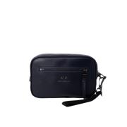 Armani Exchange Herr Clutch och Beauty Case Kollektion Blue, Herr