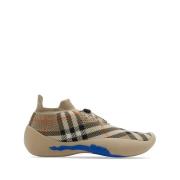 Burberry Multifärgad Nova Check Sneaker Beige, Herr