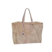 Bottega Veneta Vintage Pre-owned Nylon totevskor Beige, Dam