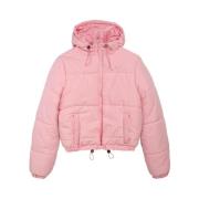 Juicy Couture Mandelblomma huva puffjacka med strasstryck Pink, Dam