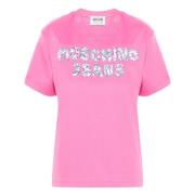 Moschino Rosa Bomull Jersey T-Shirt Pink, Dam