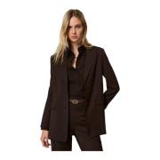 Twinset Elegant Ullblandningsjacka Brown, Dam