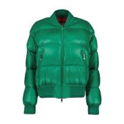 Moncler Ribbstickad Bomberjacka Green, Dam