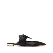 Aquazzura Eleganta halvåppna mules i svart läder Black, Dam