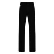 Versace Jeans Couture Svarta Straight Jeans med 5 Fickor Black, Herr