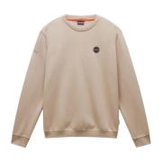 Napapijri Beige Crewneck Sweater B-Badge C Beige, Herr