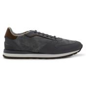 Brunello Cucinelli Grå Läder Panel Sneakers Gray, Herr