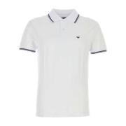 Emporio Armani Vit stretch bomull polotröja White, Herr